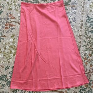 J Crew Pink Midi Slip Skirt